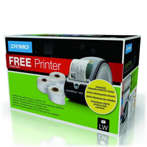 Принтер для этикеток и чеков DYMO LabelWriter 450 + 3 рулона ленты