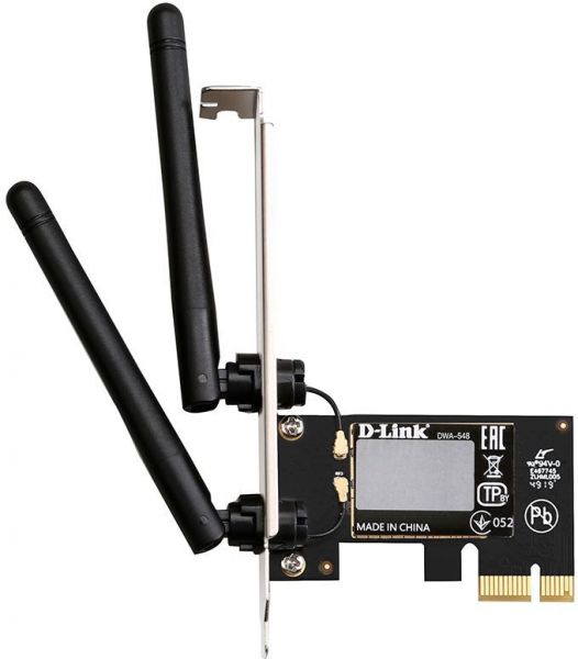 Сетевой адаптер D-link DWA-548 WiFi PCI Express, черный