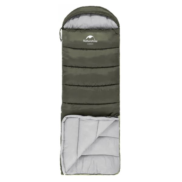Спальный мешок Naturehike U150 (190+30)х75 см, темно-зеленый NH20MSD07-ARM150-L левая