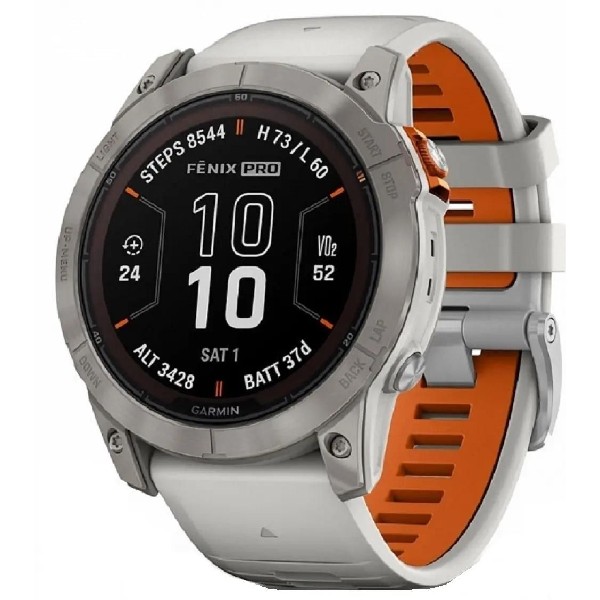 Умные часы Garmin Fenix 7X Pro 2023 35.56 мм титан/серый/оранжевый [010-02778-14]